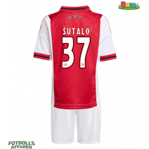 Ajax Josip Sutalo #37 Hemmaställ Barn 2025-26 Kortärmad (+ Korta byxor)